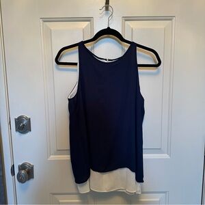 Women’s, Mercer & Madison Blue Asymmetrical Sleeveless Tank Top, Size Small